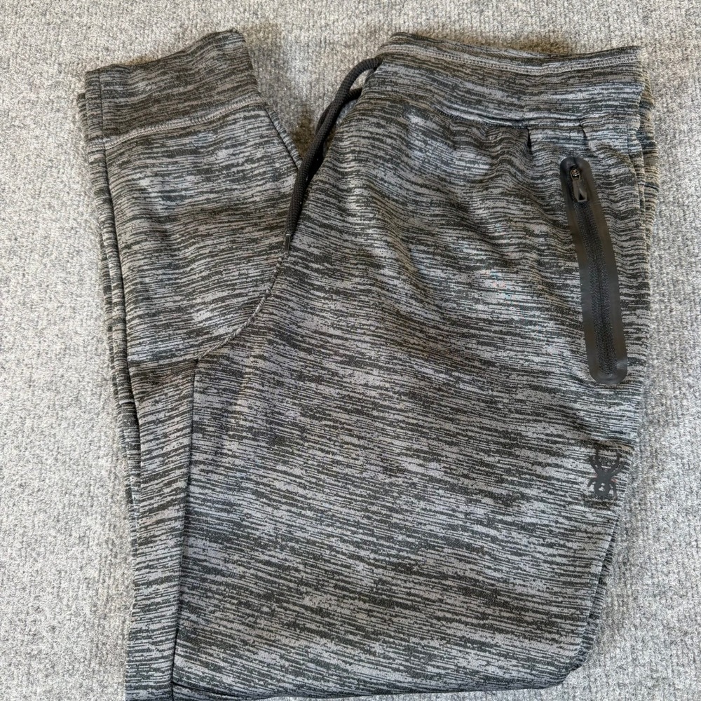 Spyder Active Mens Gray Space Dye Jogger Pants Fleece Lined Zipper Pockets #3657